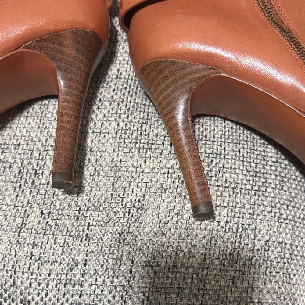 Coach Women's camel brown Leather Fold-Over Ankle Boots - Picture 9 of 10